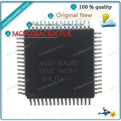 5pcs-20pcs/lot!MC9S08AC60CFUE MC9S08AC60 QFP MC9S08AC60 QFP64 9S08AC60CFUE 8BIT 60KB FLASH NEW ORIGINAL