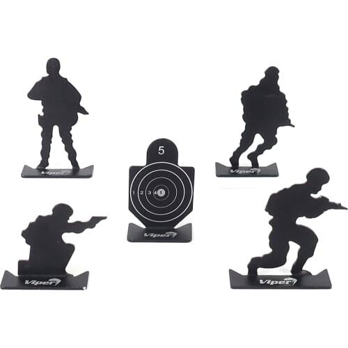 5pcs Frosted Matte Metal Aluminum Shooting Targets Set Soldier Shape Shooting Practice Target Aiming Target Shooting Accessories