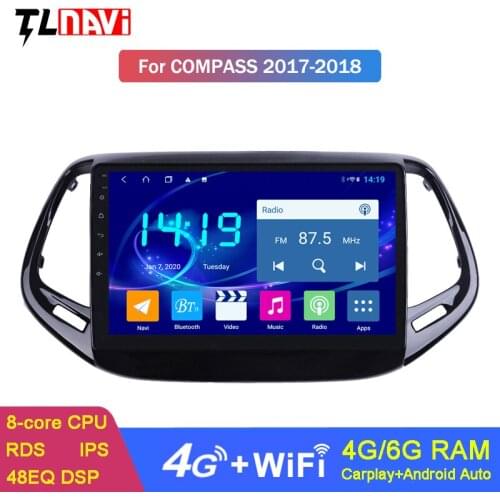 4G+64G Android 9.0 IPS+2.5D Screen 10.1 INCH for Jeep Compass 2017 2018 Car GPS Radio DVD Video player