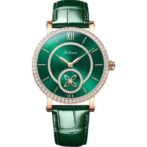 LOBINNI Lady Automatic Watches Women Watch Luxury Meachanical WristWatch Waterproof Austria Crystal Sapphire Flower Second Hand