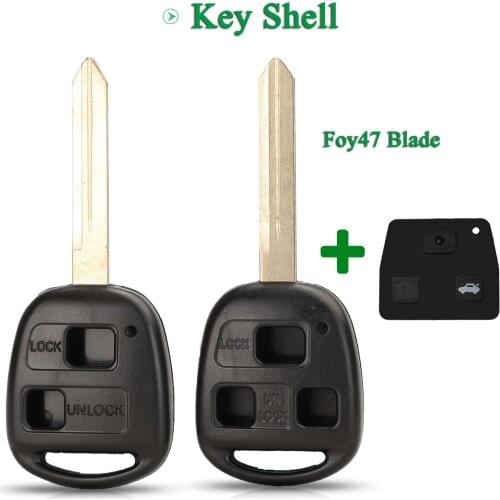 Bilchave 2/3 Buttons Remote Car Key Shell Case FOB For Toyota Yaris Prado Tarago Camry Corolla Uncut TOY47 Blade Replacement