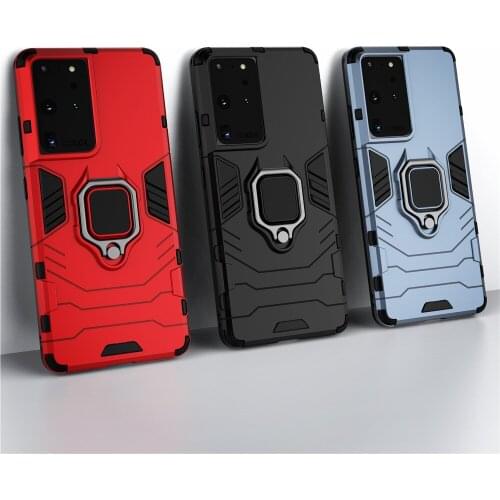 For Samsung S21 Ultra Funda Capa For Samsung Galaxy S21 Ultra Case S30 Plus S20 FE Note 20 Cover Armor Ring Holder Phone Bumper