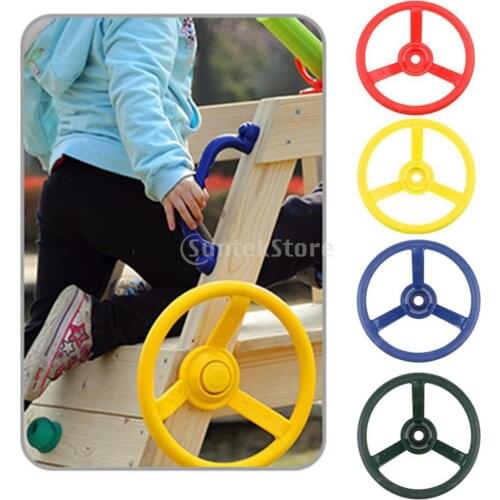 Kids Toy Steering Wheel for Kids Climbing Frames Playground and Tree Houses Developing Educational Toy Simulation Steering Wheel