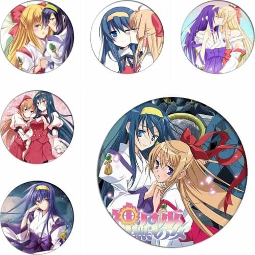 Kannazuki no Miko Cosplay Backpack Badges Kurusugawa Himeko Brooch Pins Himemiya Chikane Anime Collection Toys for Clothes