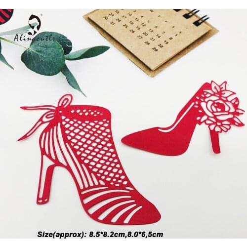 Metal Cutting Dies 2pc High-heeled Shoes Scrapbooking Paper Craft Album Handmade Card Punch Die Cut Art Cutter Alinacutle