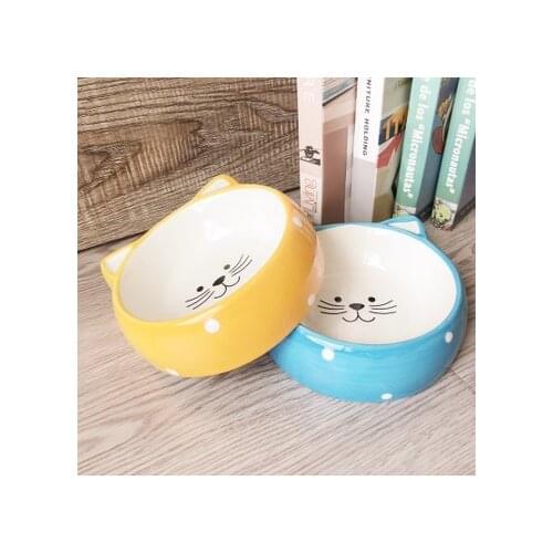 Ceramic Bowl Cats Head Pet Food Bowl Cat Dog Bowl Universal Easy To Clean Thicken Water Bowls Pet Products Cute Cartoon Feeder