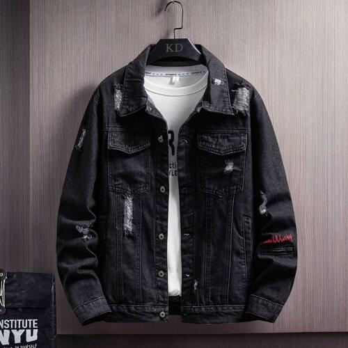 New 2021 Cotton Denim Jacket Men Casual Lapel Single Breasted Jeans Jacket Men Autumn Slim Fit Quality Mens Jackets