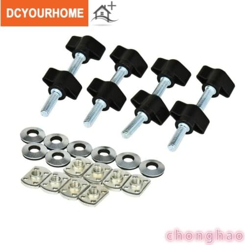 DEDC Set of 8 Thumb Screws Washers and Nut Plates Fit All 1995-2016 Jeep Wrangler CJ YJ TJ JK