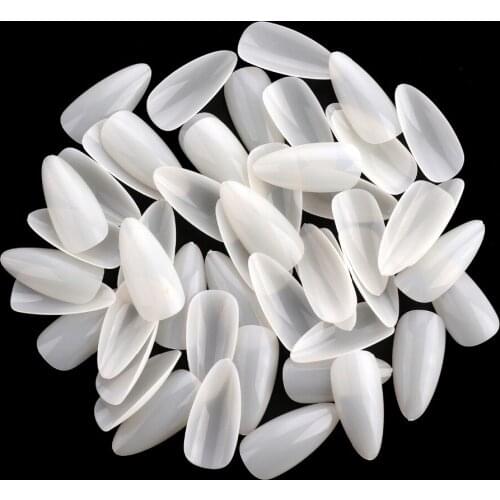 50 Bags Stiletto Nail Tips 500pcs Medium Almond False Nails Acrylic Clear Full Cover Fake Nails For Gel Polish