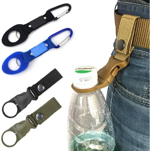 Outdoor military Nylon Webbing Buckle Hook Water Bottle Holder Clip Camping Hiking Climb Carabiner Belt Backpack Hanger Holder