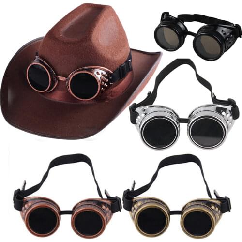 New Arrival Vintage Style Steampunk Goggles Welding Punk Glasses Cosplay wholesale Brand Designer