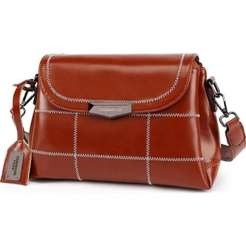 Autumn Winter 2020 Womens Bag European and American Fashion Single Shoulder Messenger Bag Lattice Vintage PU Flap Crossbody Bag