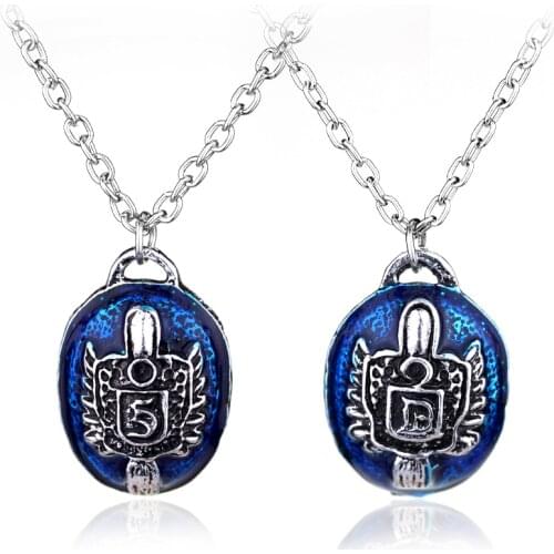 Dongsheng The Vampire Diaries Necklace Vintage Vervain Verbena Damon Salvatore Letter D/S Sun CrestRing Pendant Necklace Jewelry