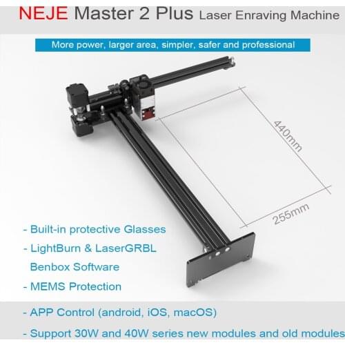 2021 NEJE Master 2S Plus 255 X 440 Mm Professional Laser Engraving Machine Laser Cutter with Lightburn App Control