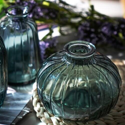 Crystal Transparent Vase Pumpkin Mini Glass flower Arranging Device декор дома Nordic European Style Living Room Decoration