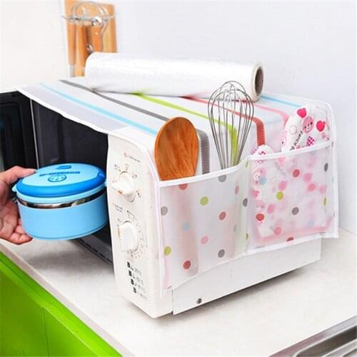 Romantic Microwave Oven Cover With 2 Pouch Dustproof Cotton Cloth Cover Romantic Style Microwave Oven Set
