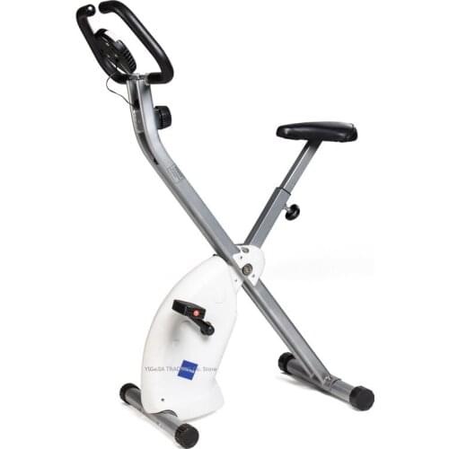 Folding Fitness Bicycle Home Spinning Bikes, Silent Bicycle Training Device with Resistance Adjust and LED Monitor