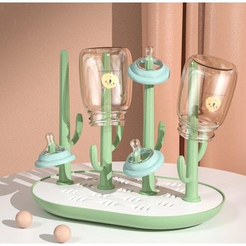 Baby Bottle Drying Rack Baby Infant High Capacity Cup Holder For Infant Feeding Accessories Folds Flat Detachable Drip Tray