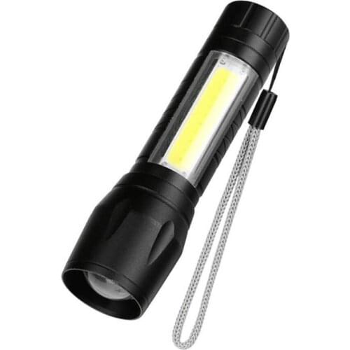 LED Mini Torch USB Rechargeable Outdoor Waterproof Retractable Zoom Aluminum Alloy Cob Small Flashlight Pocket flashlight