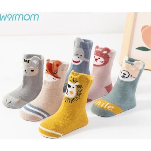 Warmom Baby Toddler Socks Anti Slip Newborn Infant Socks Girls Boys Autumn Winter Cotton Non Slip Baby Floor Socks Accessories
