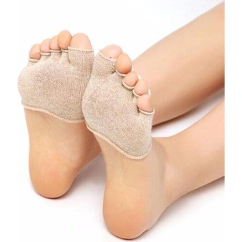 3 Pair/Lot Women Half Five Finger Socks Skid Peep Toe Anti Slip Pilates Ankle Durable High Heel Yoga Socks for Women Indoor