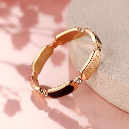 Tlove Gold Titanium Steel Ring Female Accessories Product Hand Decorate Ring