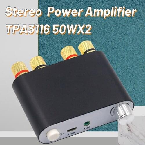 ZK-502D Bluetooth 5.0 Wireless Stereo Audio Power Amplifier Board TPA3116 50WX2 Car AMP Amplificador Home Theater AUX USB Player