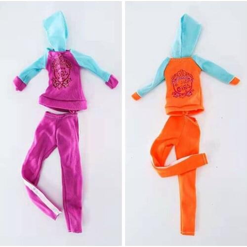 1/6 BJD Clothes Hoodie Shirt Top Trousers Pants Sportswear Gym Doll Outfit for Barbie Doll Clothes Fitness 11.5" Dolls Accessory
