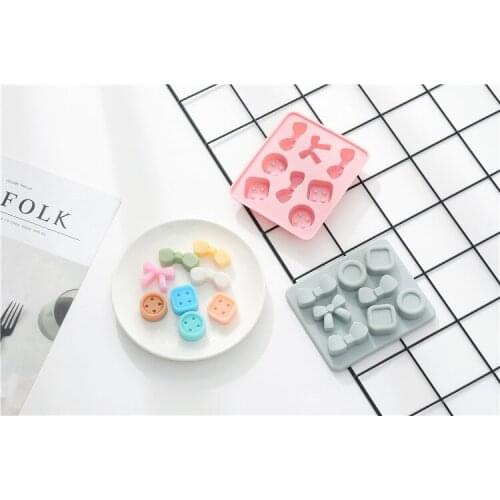 1PC Bow Candy Button Chocolate Wedding Cake Decorating Tools DIY Baking Fondant Silicone Mold High Quality OK 1038