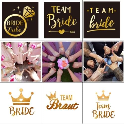1pcs Bride Tribal Bronzing Tattoo DIY Sticker Wedding Decoration Team Bridesmaid Hen Party Bride Shower Bachelor Party-7