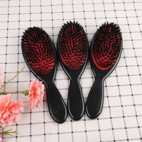 1PC Oval Boar Bristle & Nylon Hair Comb Mini Anti-static Hair Scalp Massage Comb Hairbrush Salon Hair Brush Styling Tool