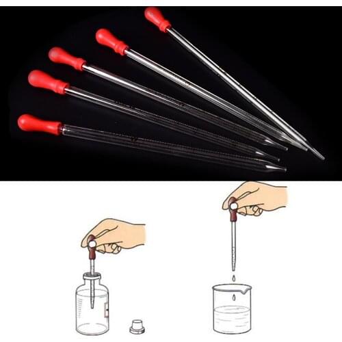1pcs Glass Pipette With Rubber Bulb 0.5ml 1ml 2ml 3ml 5ml Laboratory Chemistry Dropper Dispensing Lab Supplies