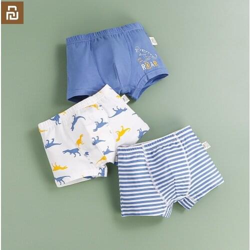 3pcs Xiaomi Youpin Boys Pure Cotton Underwear Kids Boxer Briefs Teenager Underpants Soft Comfortable and Breathable Underwear