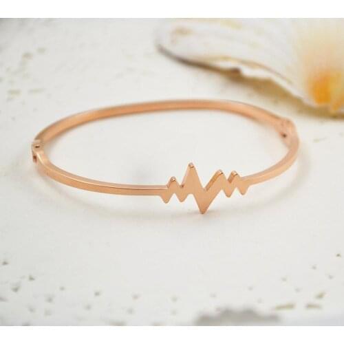 The Heart Bangle Titanium Steel Sliver Color high Quality Bangle&Bracelet Jewelry