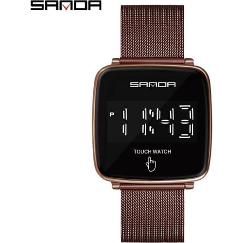 SANDA Brand Women Men Watch Luxury Digital Wrist Watch LED Display Touch Screen Watches Business Dress Bracelet Clock 2020