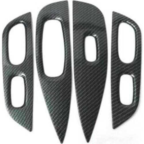 For Nissan X-Trail 2014-2018 1PC ABS Chrome Car Carbon Fiber Door Armrest Window Glass Lifter Cover Trim Car Styling Accessories