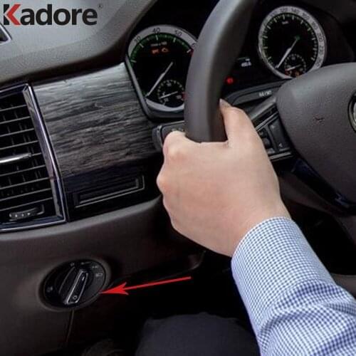 For Skoda Kodiaq 2016 2017 2018 ABS Matte Headlight Adjust Switch Cover Trim Car Interior Accessories Car Styling