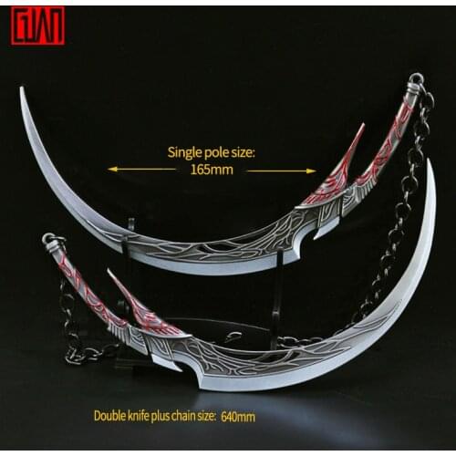 Douluo Daluan Animation Peripheral All-metal Decoration Toy Scimitar Weapon Model Hu Liena Evil Moon Fusion Technique