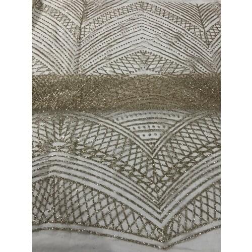 Hot selling african sequins tulle mesh fabric z-han1138 shining glued glitter sequins lace fabric for party dress