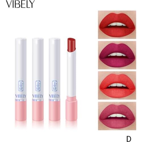 Hot 4 Colors Long Lasting Waterproof Non-fading Lipstick Matte Velvet Moisturizing Lipstick Makeup Lipstick Set TSLM2