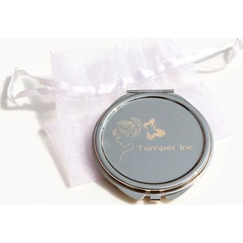 Perosonalized Engraved Compact mirror Favors with organza pouch Silver Makeup Mirror Wedding Party Favors gift #18032