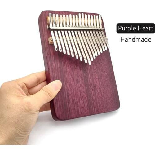 Handmade Kalimba 17 Key Good sound Purple Heart Wood Lingting keys Thumb Piano Musical instrument