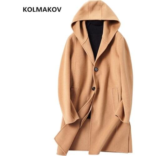 KOLMAKOV 2021 new arrival winter long style wool coat thicked trench coat men,mens smart casual wool jackets,size M-XXXL