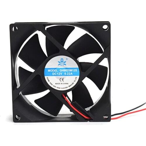 Guo Heng GH8025M12S Server Cooling Fan DC 12V 0.22A 80x80x25mm 2-Wire