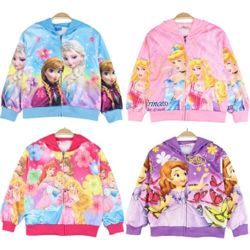 Disney Frozen anna elsa princess Snow Queen Coats Jacket girl Baby Hooded Coat Kids Outwear Clothing Spring Autumn