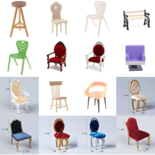 Simulation Small Bar Stool Sofa Table Chair Furniture Model Toys for Doll House Decoration Dollhouse Miniature Accessories 1pc