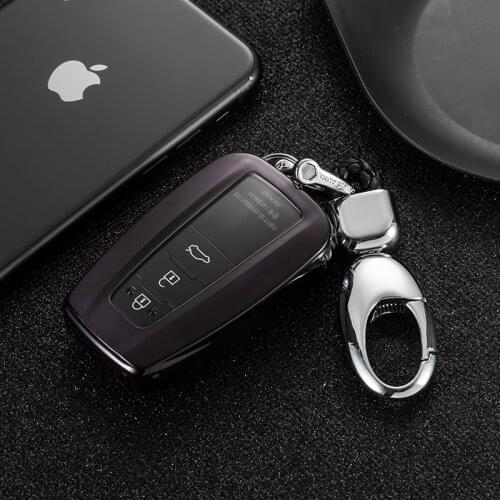 Soft TPU 2 3 Button Smart Remote Car Key Cover Case For Toyota Camry Corolla C-HR CHR Prius Prado RAV4 2018 Car Styling Keychain