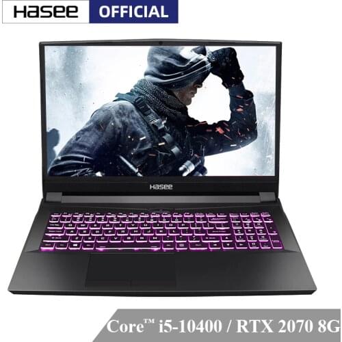 Hasee TX9-CU5DK Laptop for Gaming(Intel Core I5-10400+RTX2070/16GB RAM/256SSD+1THDD/16.1''144hz 72%NTSC IPS)Notebook computer
