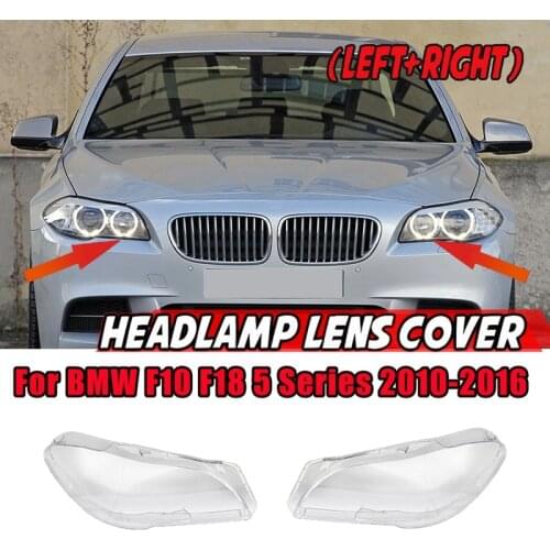 NEW-Left+Right for BMW F10 F18 5 Series 528 535 550 2010-2016 Car Headlight Lens Cover Head Light Lampshade Auto Light Shell