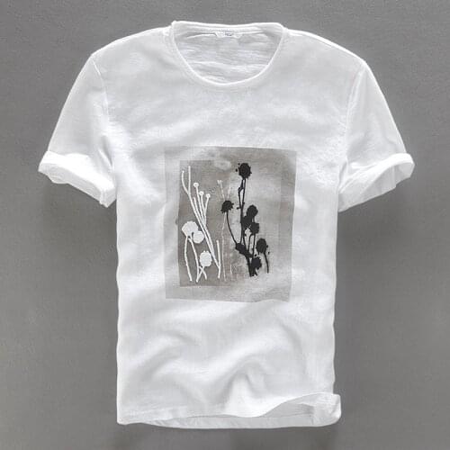 2017 New linen t-shirt men summer white men t shirt cotton stretch short sleeve flax men tshirt breathable casual male t shirts